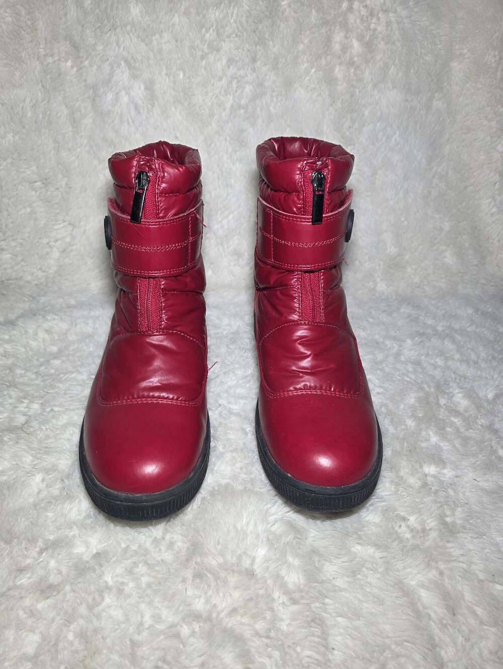 Olang Italy Red Quilted Puffer Winter Snow Boots EU 38 US 8 OC System Ice Grips - Picture 4 of 12